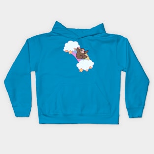 Rainbow Cloud Sloth Kids Hoodie